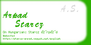 arpad starcz business card